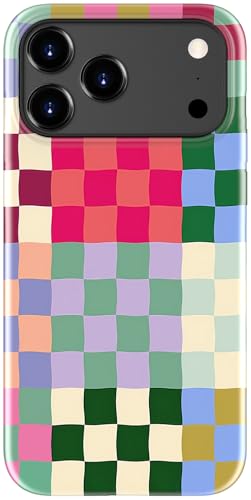 Image of Goodon for iPhone 17 Pro Case Cute - Wireless Charging Compatible - Dual-Layer Hard Shell + Silicone Cover - Protective Phone Case with Trendy Designs for Women - Patchwork Checkerboard