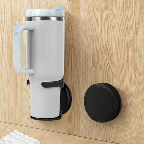 Water Bottle Holder Compatible with Stanley Hydroflask Sinple Midern Stable and Durablee Wall Cup Holder Space Saving Water Bottle Organizer Storage for Drinks and Coffee (Black 2)