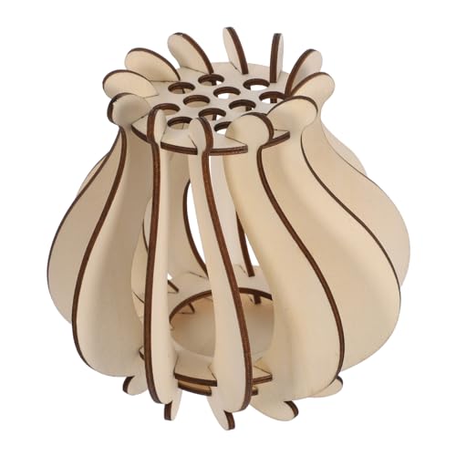 Jarrón de madera de escritorio UKCOCO para arreglos florales 2