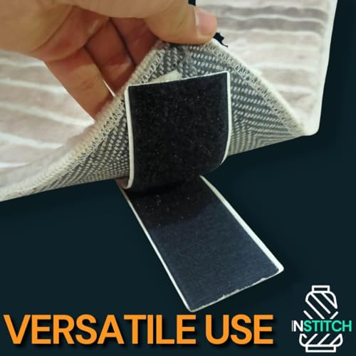 Image of Self-Adhesive Hook and Loop Tape, Hook & Loop Tapes Roll, Self Sticky Back Strong Gripping Perfect for DIY | Home, Office, School, and Crafting |, Crafting & Wall Hanging (25mm) (Black, 5 Meter)
