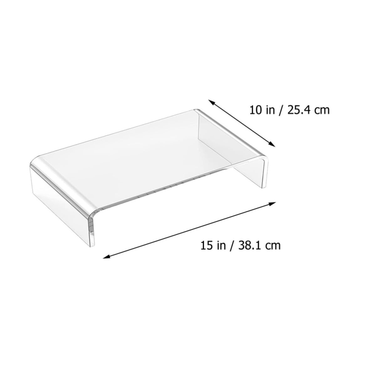 SUPVOX Supporto Organizer Trasparente e Elevatrice Acrilico Base per Monitor Bordo Liscio Laptop e Tastiera da Scrivania per Ufficio e Casa