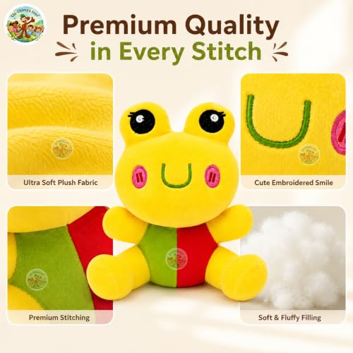Image of Froggie Plush Soft Toy 22 CM for Kids | Ultra Soft Stuffed Frog Teddy | Cute Plush Animal Doll for Boys & Girls | Skin Friendly, Hugging Toy | Birthday Gift, Nursery Room Decor
