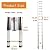 20.3ft Aluminum Telescoping Ladder with 2 Removable Hooks, Adjustable Height, EN131, 330lbs Max Load, Portable Extension Folding Ladder Multi-Purpose Ladder with Anti-Slip Rubber Feet