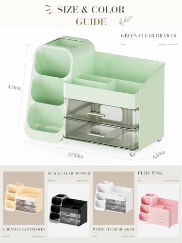 KQJS Large Makeup Organizer Countertop for Vanity Skincare Organizers Green - image 7