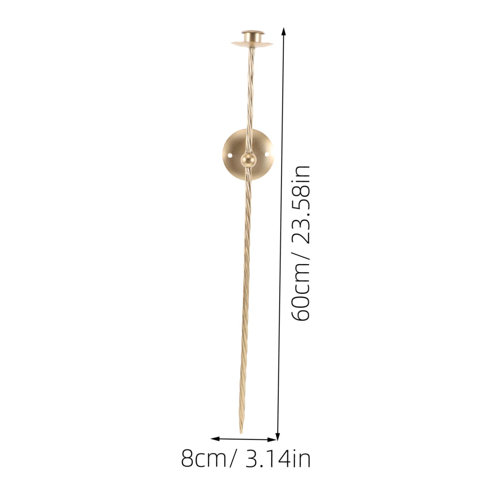 Candelabro de Pared Dorado en Espiral, 2 Piezas de Hierro