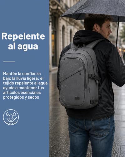 Miniatura 4 de Kono Mochila Hombre Mochila Portatil Impermeable Mochila Ordenador Portatil 15.6 Pulgadas Con Puerto Usb Mochila Antirrobo Backpack Laptop Para Ordenador Del Negocio Trabajo Diario Viaje Escolares