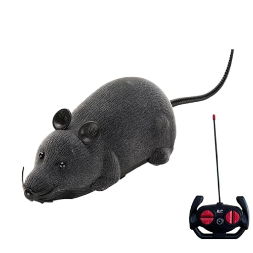 Ratto REMOTA Raat - PRISIONE RECULTA RATISTA RATISTA Realistico | RC Mice Toy per Gatto | Scherzo Scherzo Trucco Spaventoso Ratti | Flocking Wireless Chasing Electronic Interactive | Un regalo