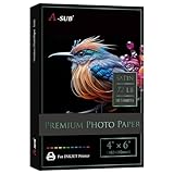 A-SUB Premium Photo Paper Satin 4x6 72lb for Inkjet Printers 50 Sheets, Single Sided