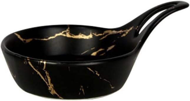 Ceramic Plate Small Round Black Dessert Salad Fruit Snack Bowl