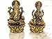 BEXCO Brass Statues, Lakshmi and Ganesha Figurines Set, 2.75 Inches Height, Lord Ganesha and Goddess Laxmi Pair for Daily and Diwali Pooja