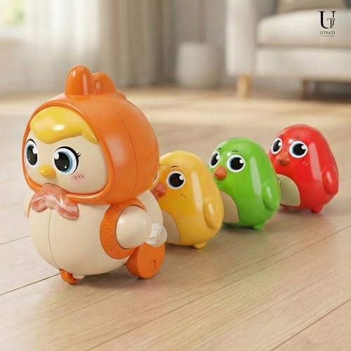 Image of Chicken Toys for Kids, Swinging Chain String Magnetic Hen with Chick Learning to Crawl Spring Toy, Crawling Wind-up Duck, Walking Chicken Cute Windup Toy for Boys Girls Toddler