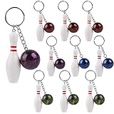 efuturetime 10 x Bowlingkugel schlüsselanhänger Bowling Mini Mitgebsel Personalisiert Motorrad Auto Bowlingkugel Anhänger Schlüssel Ornament Lustig Geschenk für Freunde