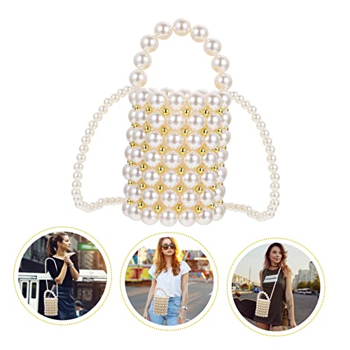 Bandolera creativa perla blanca en ABS con acabado sofisticado y alta capacidad 4