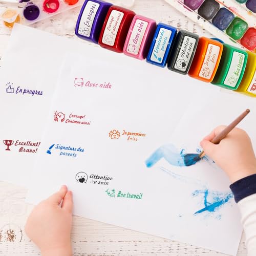 KBIBCK Lot De 12 Tampons Enseignants Français, Professeur Tampon