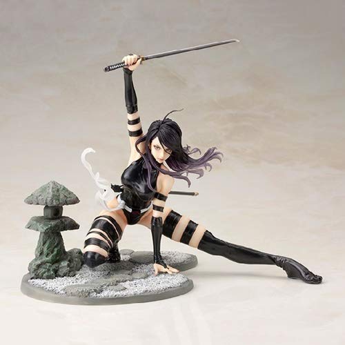 DMCMX X-Men Handmade Model Cartoon Character Psylocke Superhero Elizabeth Braddock/Betsy Braddock Ninja Equipment Static Character Desktop Model PVC Material 16cm Color Box