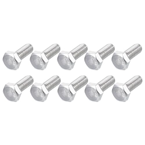 Image of METALLIXITY Hex Bolts (M6-1x16mm) 50Pcs, 304 Stainless Steel Coarse Fully Threaded Hex Head Screw Bolt Machine Screws - for Furniture Repair, Silver