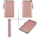 Easyoulife Credit Card Holder Wallet Womens Zipper Leather Case Purse RFID Blocking (Glitter Gold)