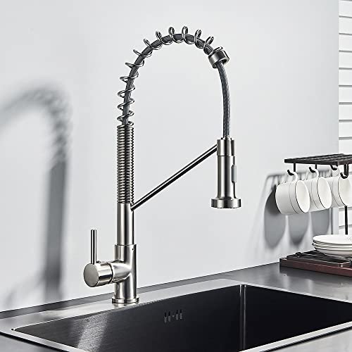 Mitigeur de cuisine noir extractible avec douchette spray eau chaude et froide