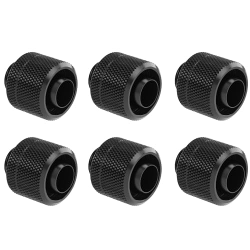 Dracaena.io 6-Pack G1/4 to 3/8" ID 5/8" OD Soft Tube Fitting, Black