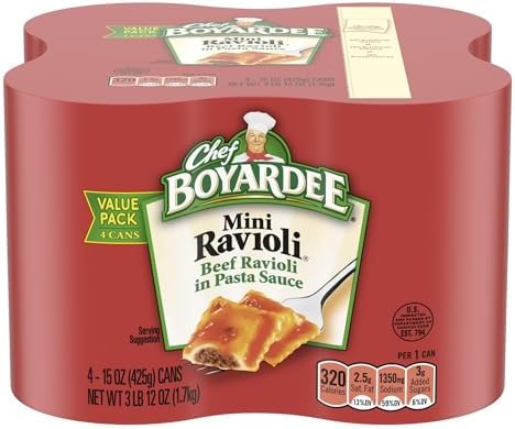 Amazon.com: Chef Boyardee Beef Ravioli, Canned Food, 15 OZ Can Ravioli ...