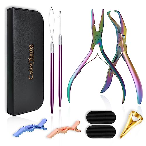 Rainbow Hair Extension Beading Tool Kit