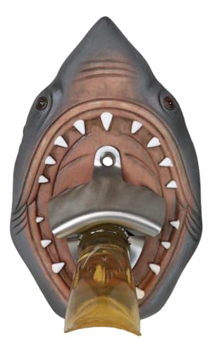 Ebros Gift Nautical Marine Shark Attack Great White Shark Jaws �ǐ𔲂� �\�[�_ �r�[�� �{�g�� �L���b�v 7�C���` �n�C�I�[�V�����^�C�h �r�[�` �A�y�b�N�X �v���f�^�[�V���[�N(1)