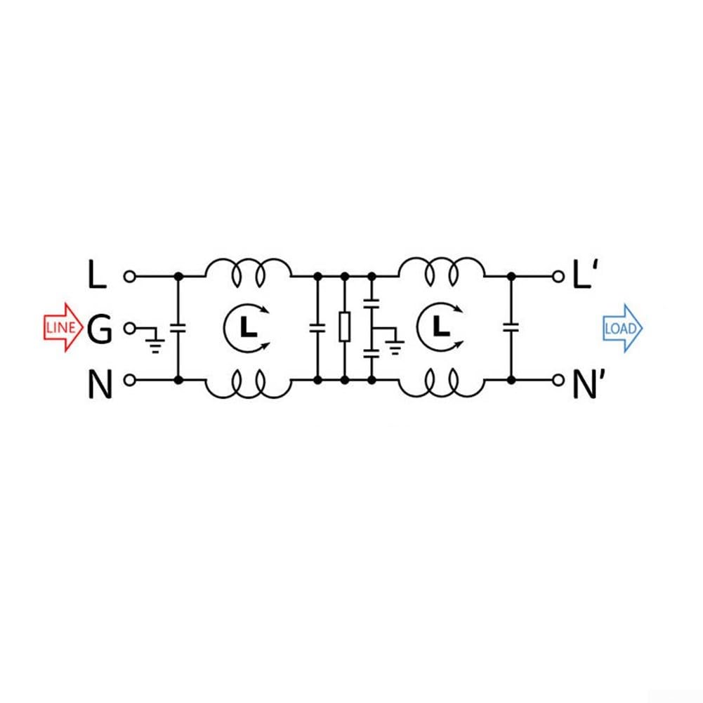 Filtre d'alimentation, filtre d'alimentation monophasé à 2 étapes avec différentes méthodes de connexion des bornes pour équipements électriques et électroniques (20 A)