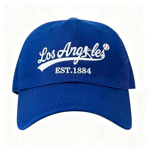 GlamEco Baseball Cap for Men & Women Embroidered Sport Hat Vintage Adjustable Blue Baseball Hats