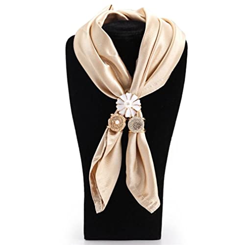 Simple Camellia Silk Scarf Buckle Pearl Camellia Three Ring Silk Scarf Buckle Pearl Drip Oil Scarf Buckle Three-Dimensional Petals Pearl Fixed Buckle Elegant Pearl Flower Scarf Ring Clip #TOP4