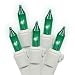 Vickerman Set of 50 Green Mini Christmas Lights - White Wire