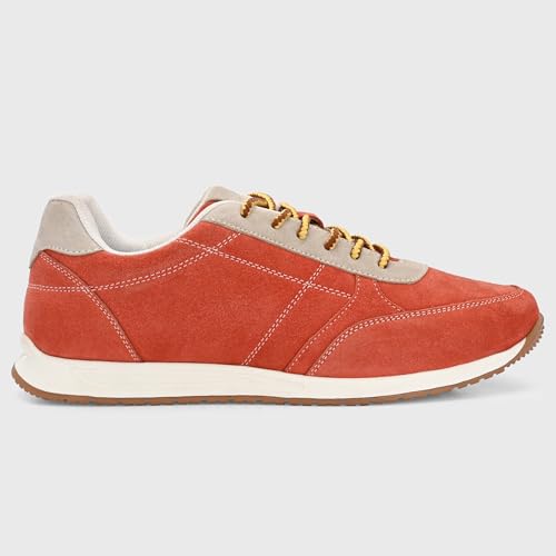 Image of Blue Leather by Centrino Genuine Leather Men's Sneakers | Leather Made Cushioned Insole Comfortable Shoes | Trendy & Stylish Modern Sneakers | Durable TPR Sole (4089)