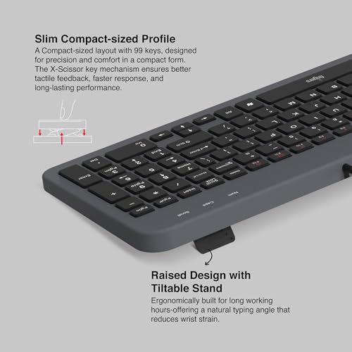 Image of FINGERS ImperialCombo-D2 Wired Keyboard & Mouse Combo (Slim Design, Scissor Keys Laptop-Style Typing, Compact Size Layout, 1000 DPI, Windows | macOS | Linux Compatible), Jet Black