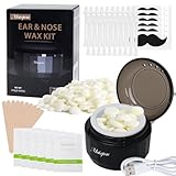 Makeforu Nose Wax Kit,Unise Waxing Kit for Eyebrow Nose Mustache Hair Removal-Mini Warmer with Wax Beads, Applicators - Safe & Effective at Home Facial Hair Removal Wax Machine.（Black)