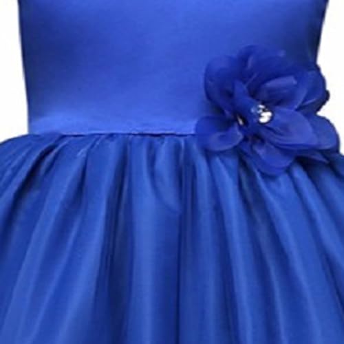 Image of Baby Girls Red Satin Round Nack Fit and Flare Maxi Dress (WLT-061 10-11Years Kidswear)