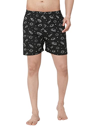 Image of Men's Cotton Printed Boxer Shorts (Men-Rocket)