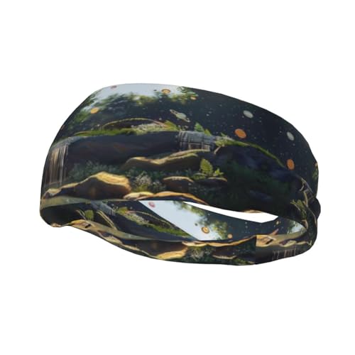 Cinta para el Sudor con Estampado de paisajes virtuales para Hombres y Mujeres. Elástica y Transpirable, Ideal para Cualquier estación y Actividad.