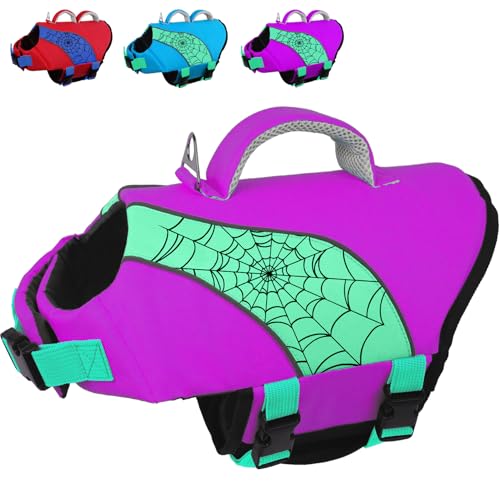 Fragralley Dog Life Jacket with High Buoyancy, Reflective Strips, Rescue Handle, Adjustable Fit, Quick Release Buckles, Tear-Resistant Nylon, Swim Life Vest for Small Medium Large Dogs