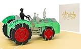 Diese Grußkarte ist besonders als Glückwunschkarte für Bauern, Trecker-Liebhaber, Traktor-Fans, Landwirte, sowie für Sammler geeignet und kann zu folgenden Anlässen verwendet werden: als Dekorationskarte für Bauernmarkt, Jubiläum, Erntedankfest, Glückwunschkarte zum Geburtstag oder als Geschenkkarte.