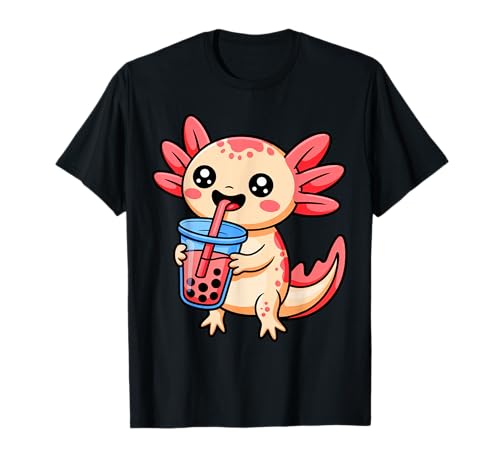 Axolotl Boba Tea Anime Cute Kawaii Funny Bubble Tea T-Shirt