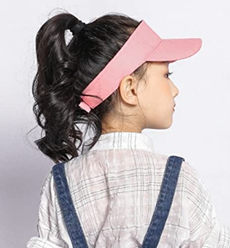 Girls Beach Sun Visors Cotton Golf Sun Hat UV-Shield Protection Athletic Sports Cap Adjustable for 6-12T Kids Unisex4