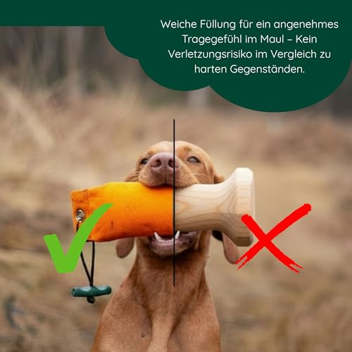 Romneys Standard-Dummy 500g Hundeapportel - Extrem robust und schwimmfähig (Orange)