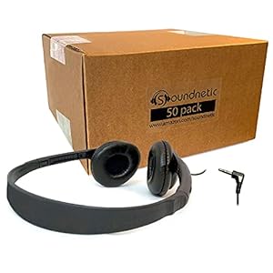 Soundnetic 50 Pack SN-313 Over The Head Low Cost Headphones in Bulk