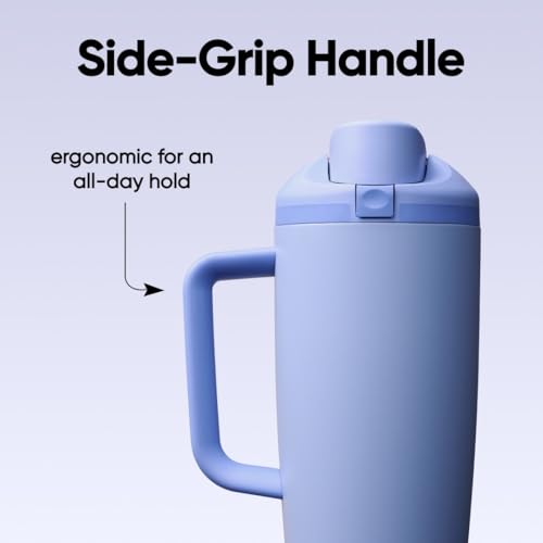 Image of Owala FreeSip Tumbler Insulated Stainless Steel Water Bottle with Built-in Straw and Side Handle, For Travel, Work, School, and Sports, 40oz, BPA Free, Leak Proof, Out of the Blue