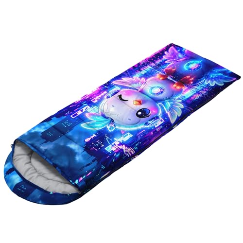 Image of QOOMO Axolotl Cute Camping Sleeping Bags,3 Season Warm & Cool Weather,Lightweight,Waterproof Sleeping Bags for Adults & Kids,Traveling,and Outdoors