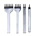 Produktbild NO LOGO HHTC Sets Leder Werkzeug, 4 Stück/Set Lederhandarbeitsprodukte Werkzeug Edelstahl 1 + 2 + 3 + 6 Loch Meißel Graving Stitching Schlags-Tools Kit 3mm / 4mm / 5mm / 6mm (Farbe : 3mm)