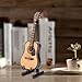 HEEPDD Miniature Guitar, Mini Wooden Miniature Guitar Model with Guitar Stand Case Model Display Mini Ornaments for 1/8 Bjd Doll Cake Birthday (10CM)