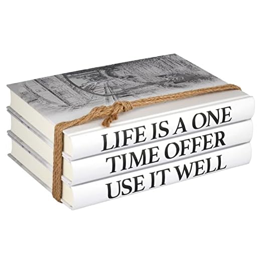 White Decorative Books for Home Decor – Set of 3 Hardcover Decorative Books for Display with Blank Pages & Stylish Hemp Rope – Coffee Table Decor & Home Decorations for Living Room by Phaeton Products