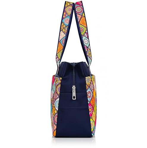 Image of Printed Handbag for Women | Office Bag | Stylish Bag for Office Use | Nylon Large Shoulder Bag 20 Liter | Stylish Tote for Office Use | Purse for Women | Vegan Handbag | Daily & Travel Use