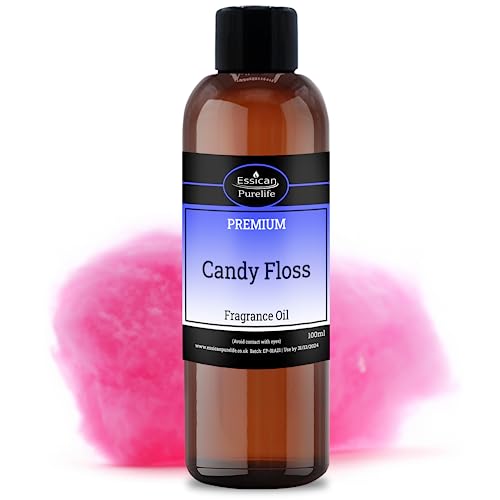 Candy Floss Fragrance Oil for Wax Melts 100ml, Fragrance Oils for Candle Making, Bath Bombs, Soap, Aromatherapy, Fragrance Essential for Oil Burners and Diffuser Oil - Vegan Friendly UK Made