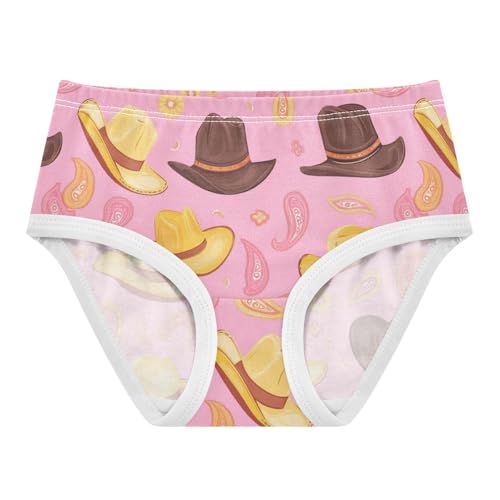 Wusikd Cowboy Hats Girls' Underwear Cotton Girls Briefs Soft Toddler Underwear 2T
